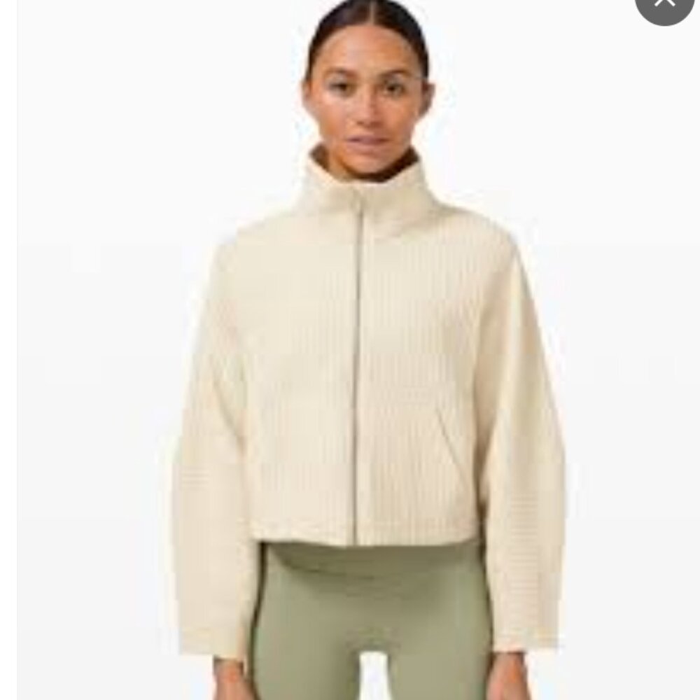 Lululemon Oversized Textured Cropped Full Zip Jacket